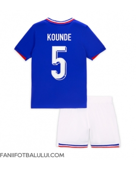 Franța Jules Kounde #5 Echipament de Fotbal Replică European 2024 Copii Acasa (+ Șorturi)